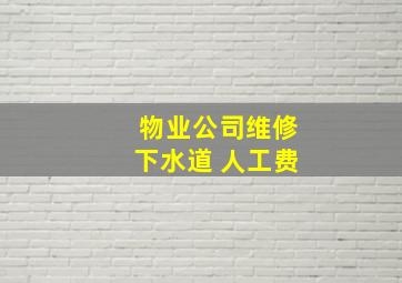 物业公司维修下水道 人工费